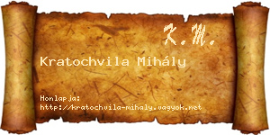 Kratochvila Mihály névjegykártya