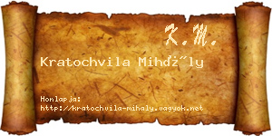 Kratochvila Mihály névjegykártya